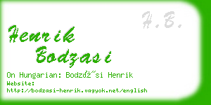 henrik bodzasi business card